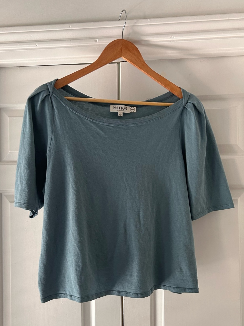 Nation LTD organic cotton puff sleeve top
